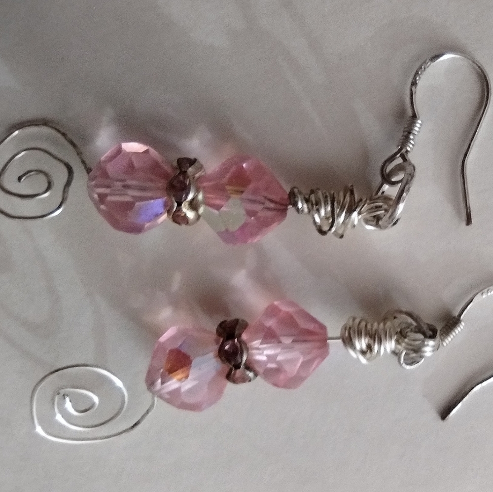 Beautiful Pink crystal earrings